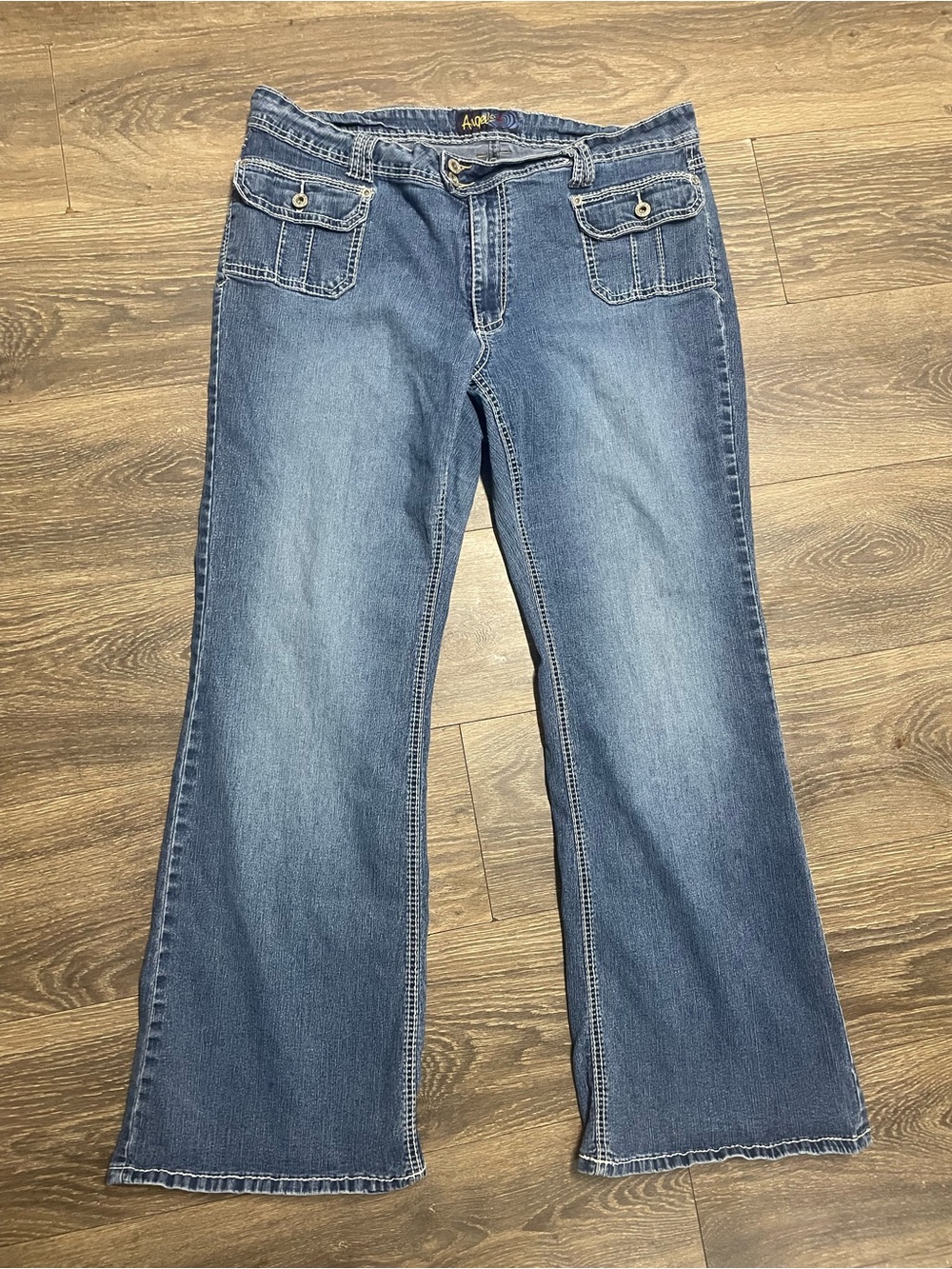 Angels flare comfort stretch Women's Blue Bootcut Jeans size 22 bottom pants
